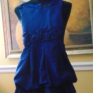 Navy blue dress with Rosette/Sequin waist